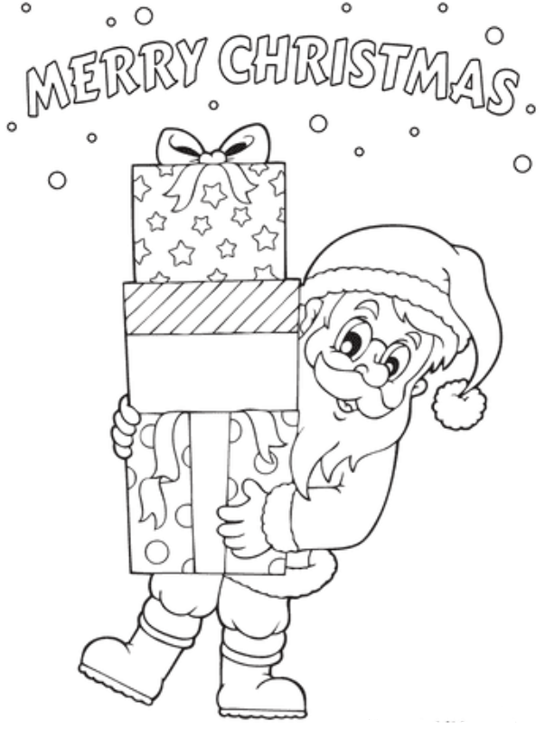 Cute Santa Coloring Page For