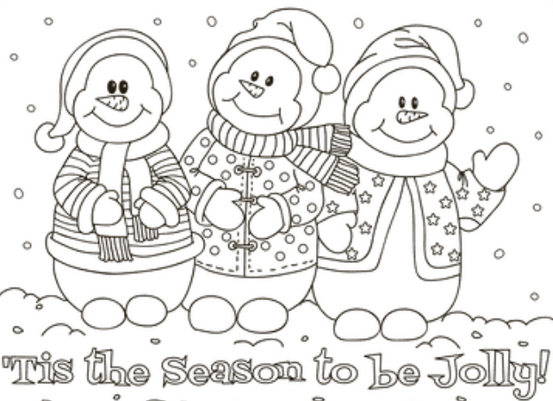 Cute Snowman Coloring Page For