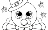 Cute Thanksgiving Turkey Coloring Pages