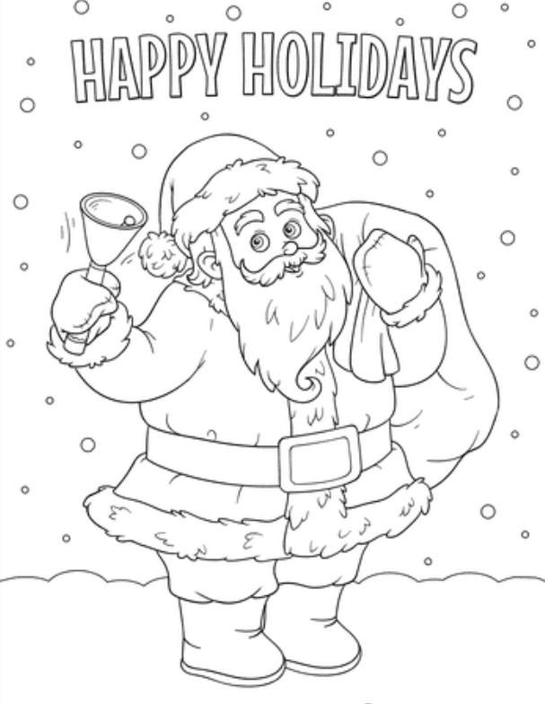 Father Christmas With Bell Coloring