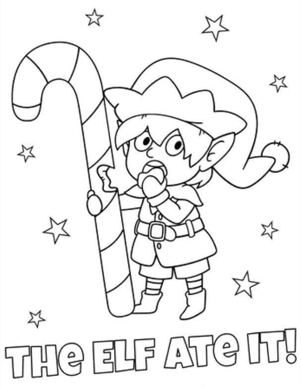 Funny Elf Christmas Coloring