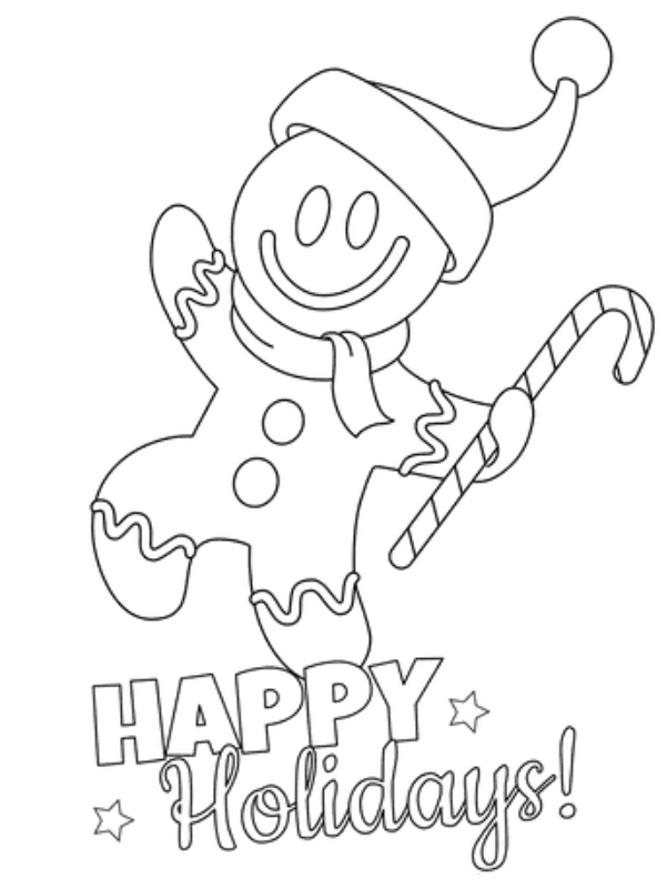 Gingerbread Coloring Page For