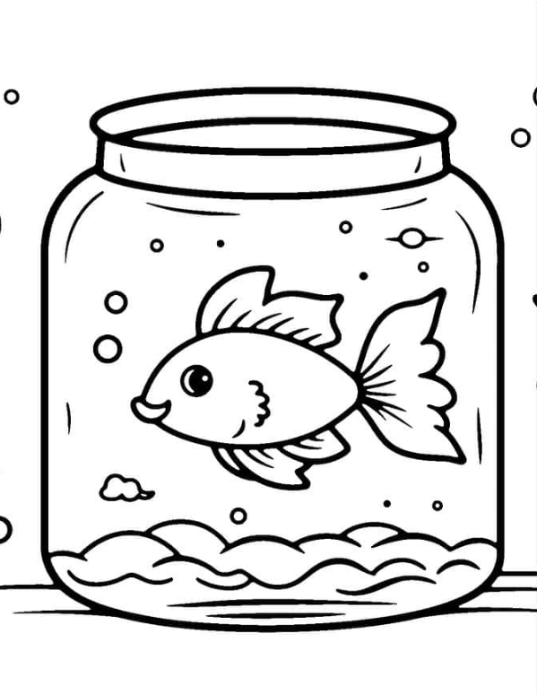 Goldfish Swimming In A Glass