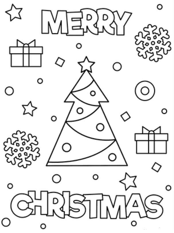 Merry Christmas Coloring Page For