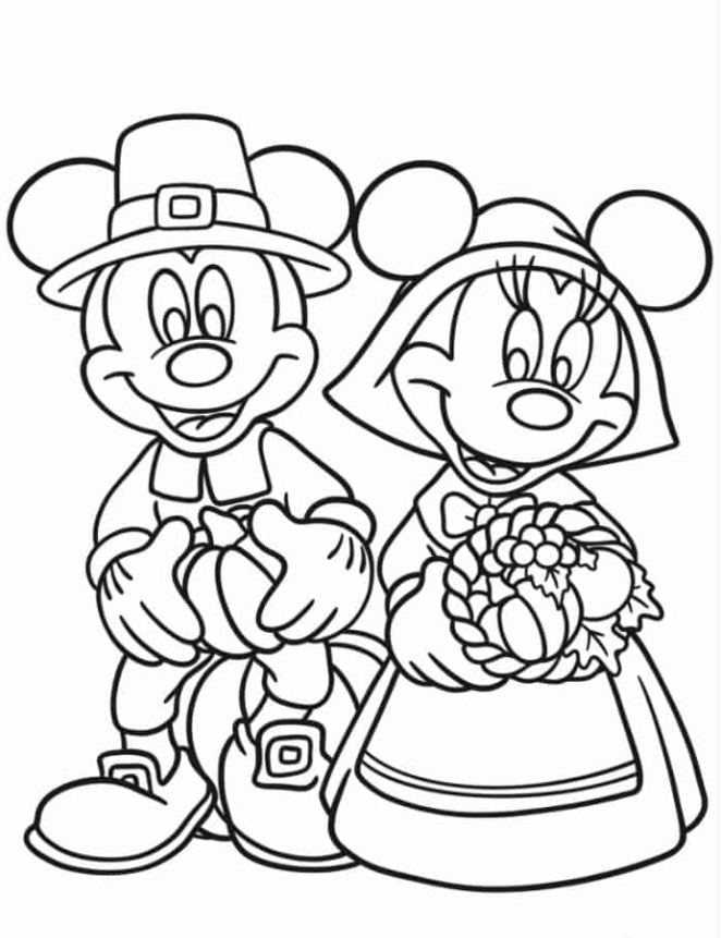 Mickey And Minnie Mouse In Thanksgiving