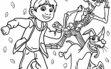 Miguel, Hector, And Dante Running Coloring Page For Kids