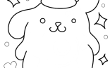 Pompompurin With Ear Up Coloring Page For Preschoolers