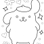 Pompompurin With Ear Up Coloring Page For Preschoolers