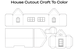 Printable House Cutout Craft To Color