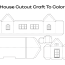 Printable House Cutout Craft To Color