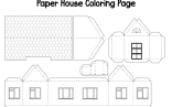 Printable Origami Paper House Coloring Page