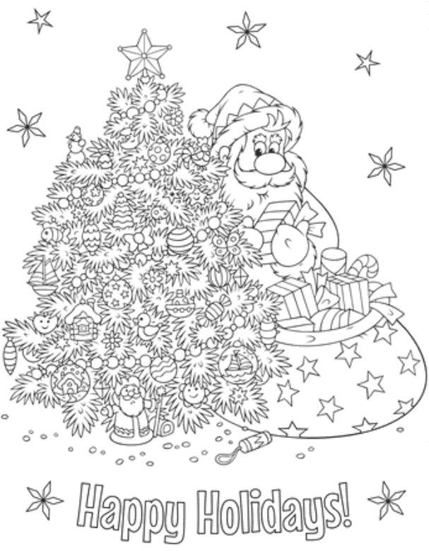 Santa Coloring Sheet For