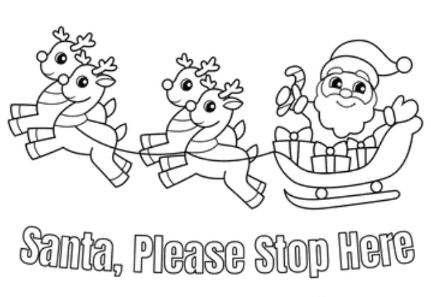 Santa, Please Stop Here Coloring