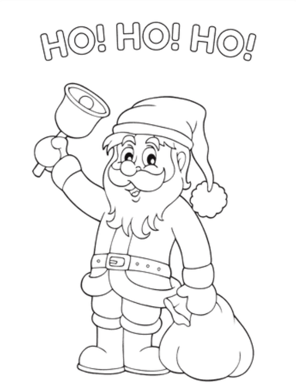 Santa Ringing His Bell Coloring