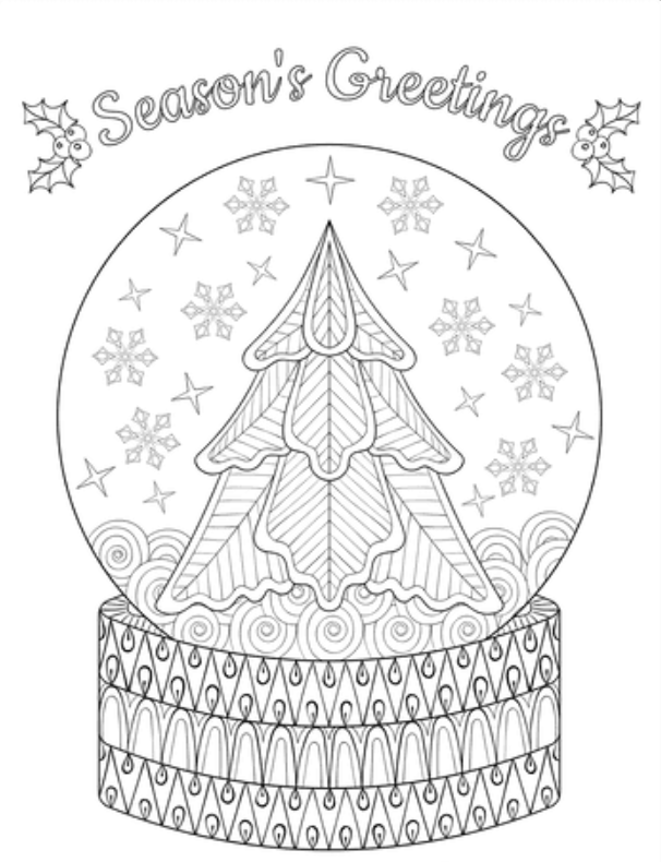 Snow Globe Zentangle For Adults To