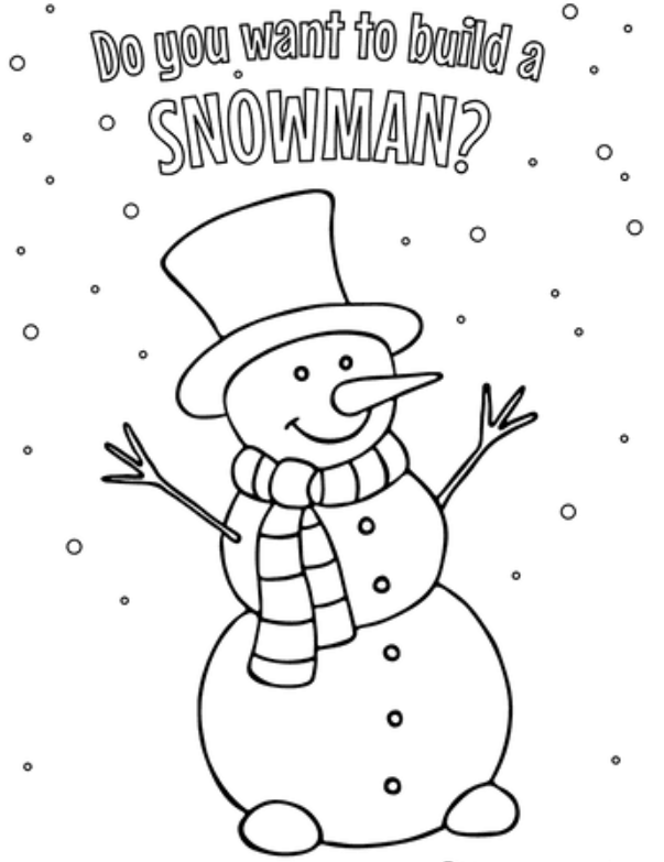 Snowman Coloring Page For