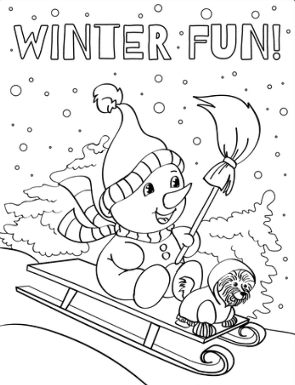 Snowman Coloring Sheet For