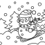 Snowman Skiing Coloring Page