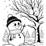 Snowman Winter Coloring Page