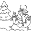 Snowman With Lights Coloring Page