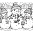 Snowmen In Winter Coloring Page