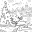 Snowy Christmas Day Outdoors Coloring Page