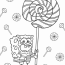 SpongeBob Holding Lollipop To Color