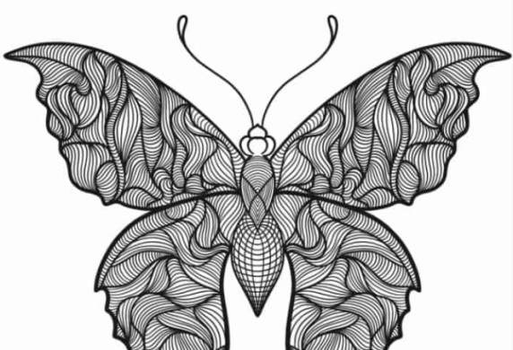 Trippy Butterfly For Coloring