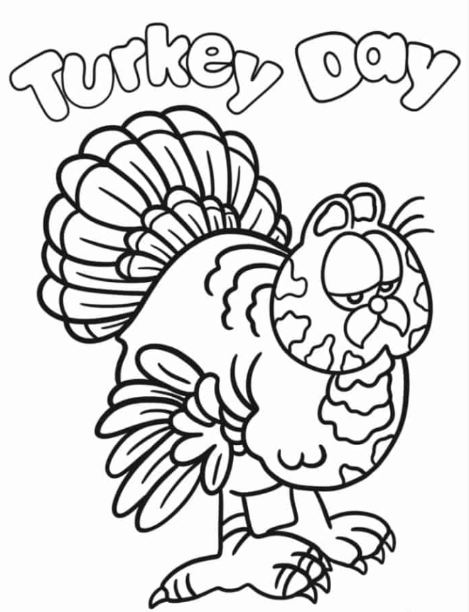 Turkey Garfield Coloring