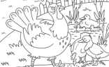 Turkey On The Farm Coloring Sheet