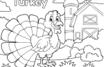 Turkey On The Farm Coloring Sheet For Kids