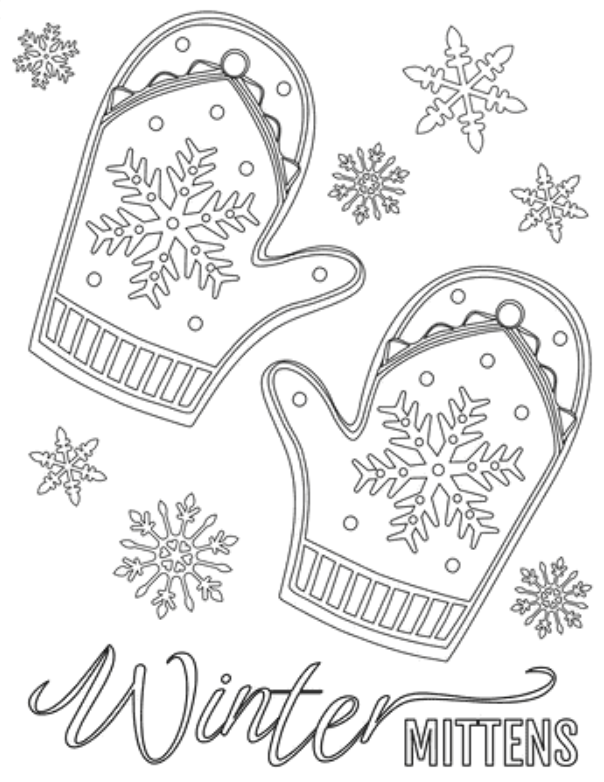 Winter Mittens Coloring