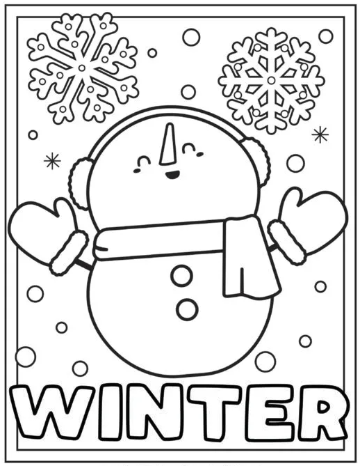 Winter Snowman Coloring