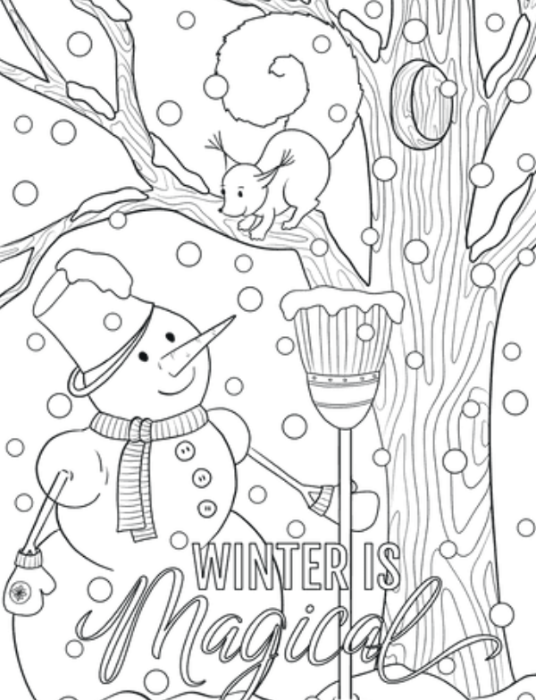 Winter Snowman Scene To