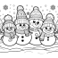 Winter Snowmen Coloring Page