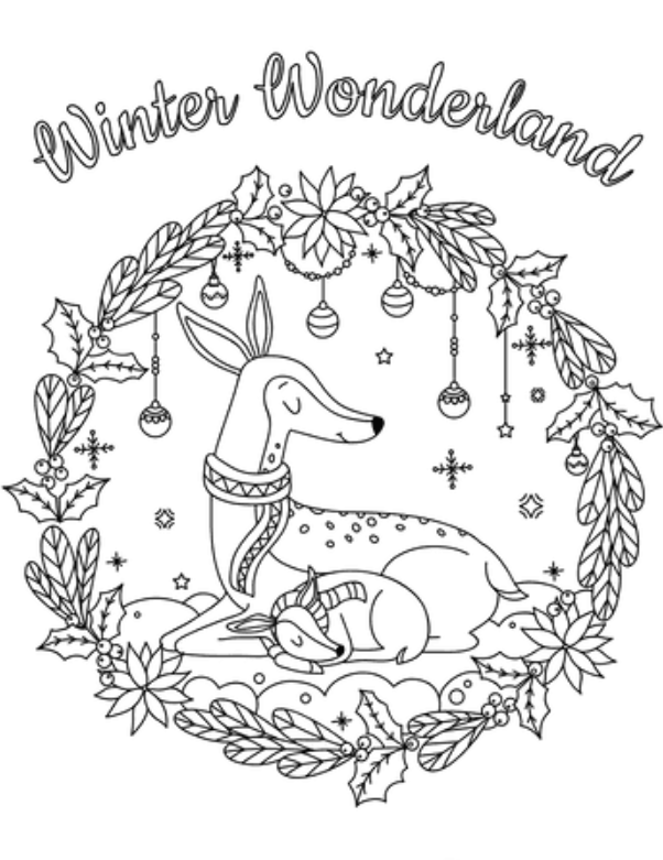 Winter Wonderland Reindeer To Color