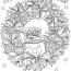 Winter Wreath Adult Coloring Sheet