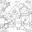 Woodland Christmas Coloring Page