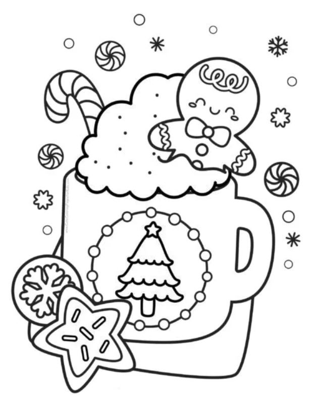 Christmas Cocoa Coloring