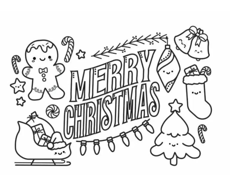 Christmas Cuties Coloring Sheet