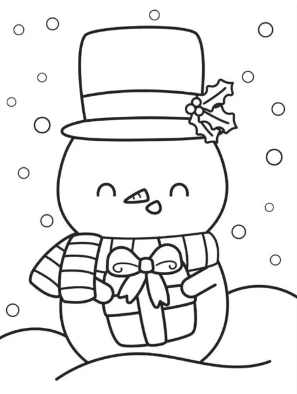 Christmas Snowman Coloring