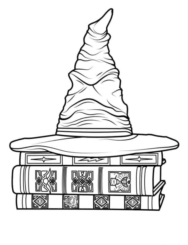 Easy Outline Of Harry Potter Sorting Hat Coloring