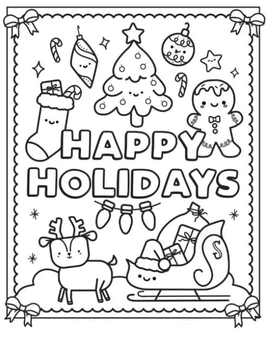 Happy Holidays Coloring