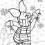 Piglet Wearing A Scarf In Winter Coloring Sheet