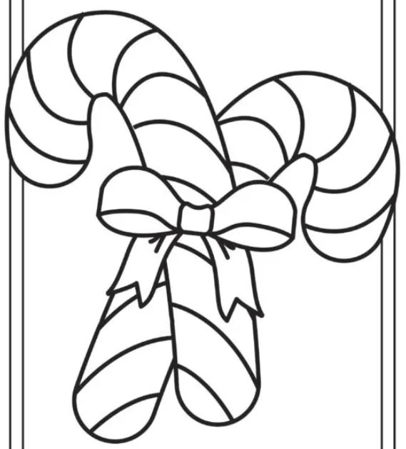 Simple Candy Canes Coloring Page