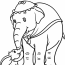 Simple Mrs. Jumbo With Baby Dumbo Outline Coloring Page For Kids