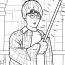 Young Harry Potter Holding Wand Coloring Page For Kids