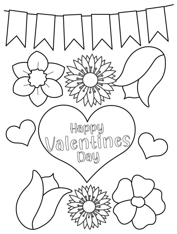 Happy Valentines Day Coloring