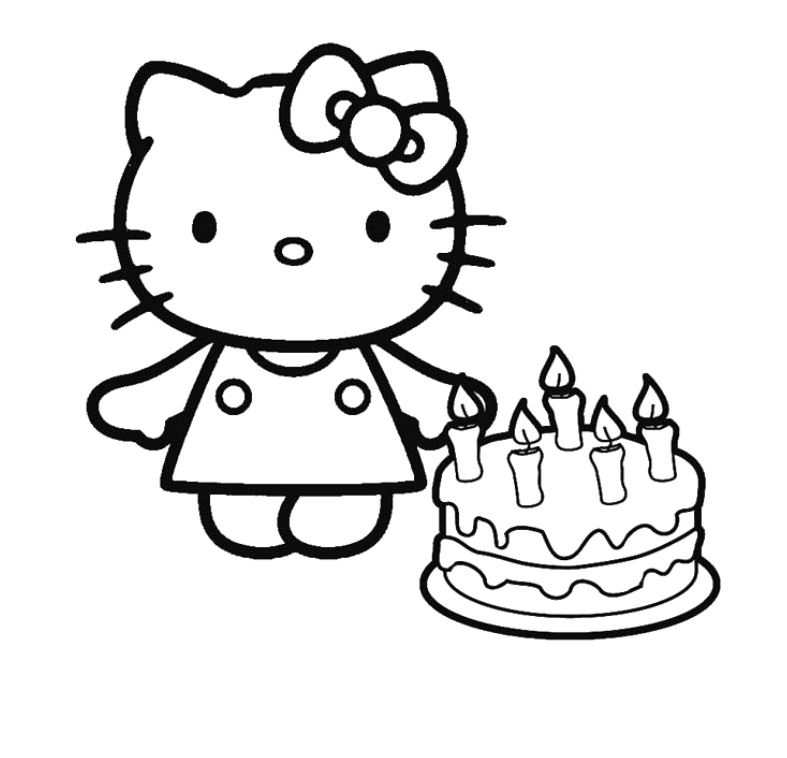 Hello Kitty Birthday Coloring