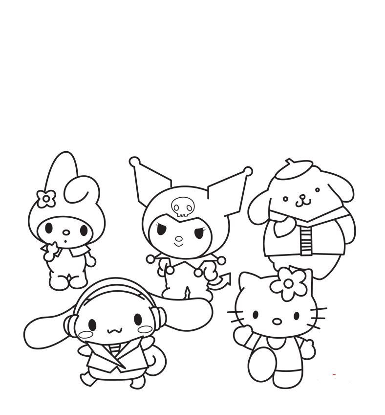 Hello Kitty Characters Coloring